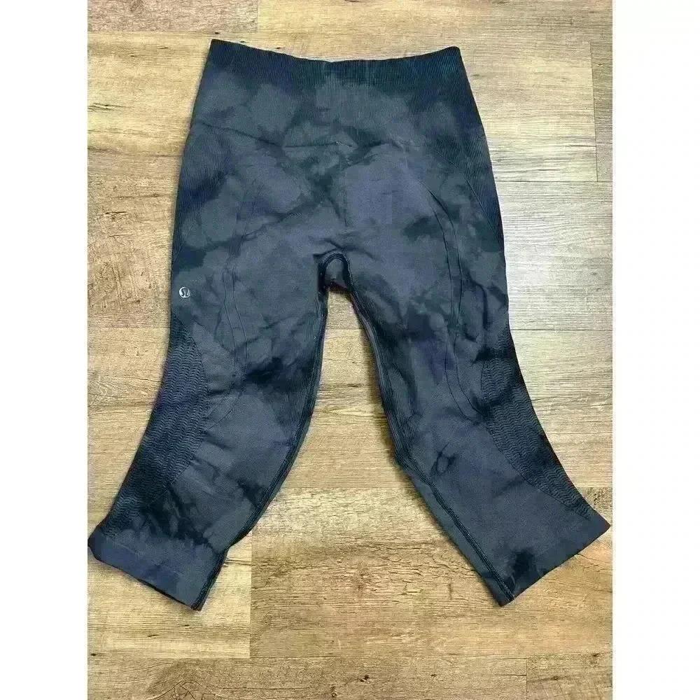 Lululemon Flow & Go Crop Women's 10 High Rise Seamless Leggings Tie Dye - Picture 6 of 11